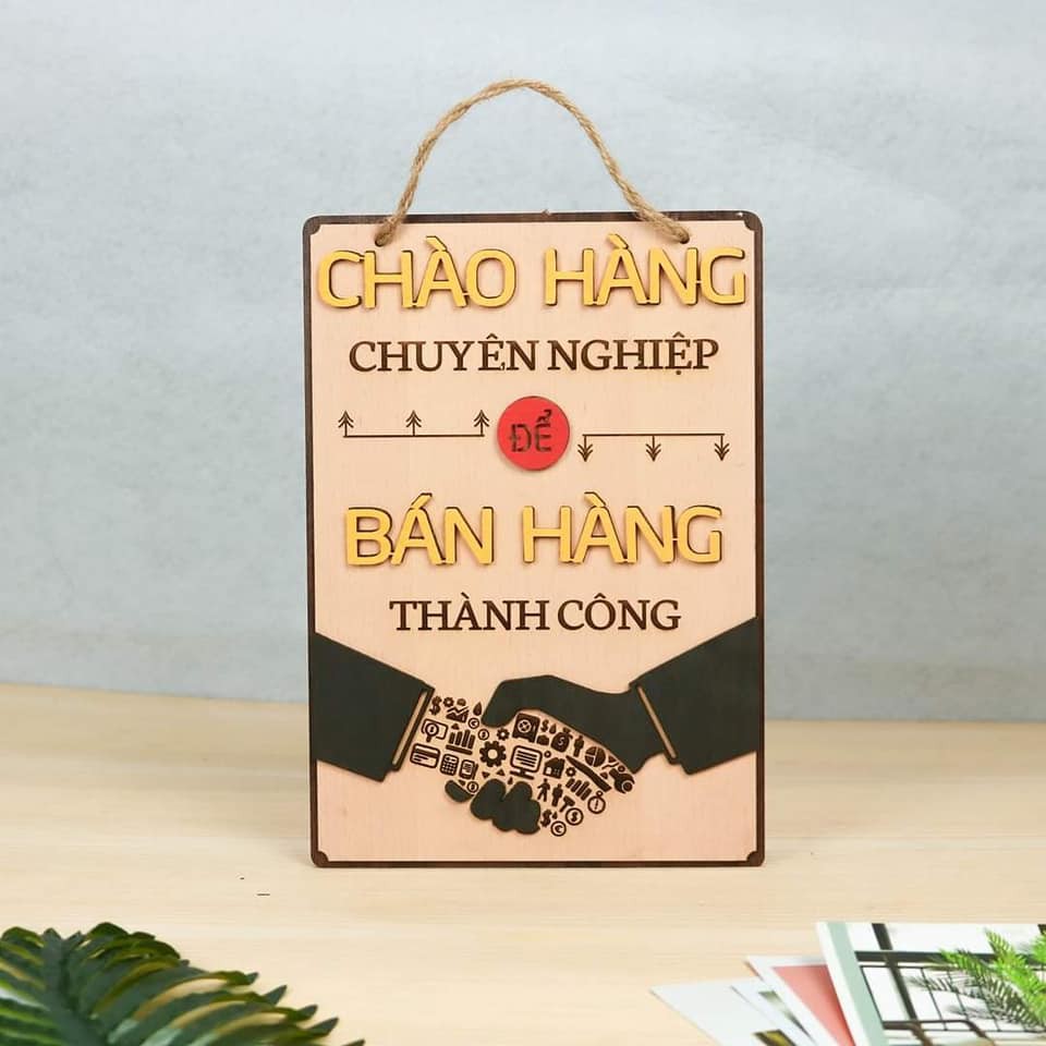 Biển bảng gỗ decor Khẩu Hiệu-bảng gỗ trang trí gia đình - trang trí phòng ngủ-văn phòng làm việc( tặng kèm móc treo)