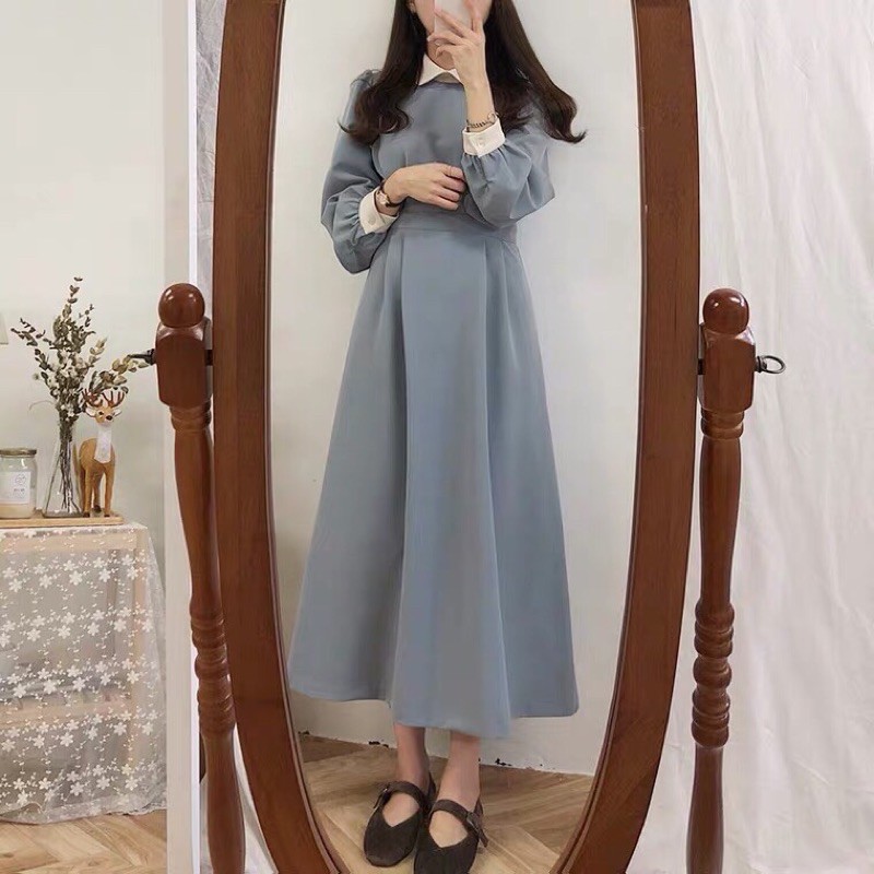 Váy vintage cổ tiểu thư 2 màu | BigBuy360 - bigbuy360.vn