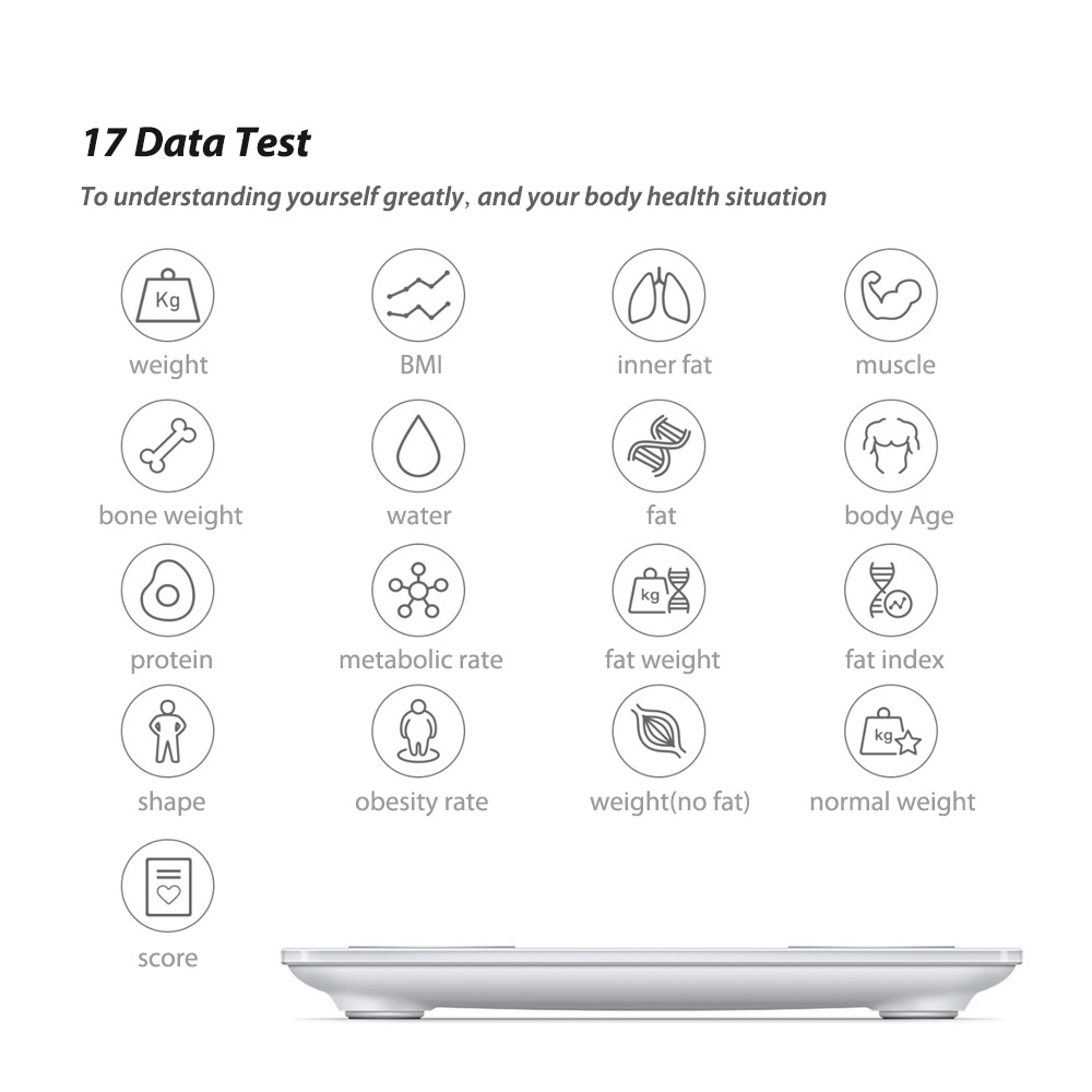 M YUNMAI Mini 2 Smart Body Scale Balance Fat Weight Scales APP Control LED Digital Display Big Feet Pad Body Fat BMR Test