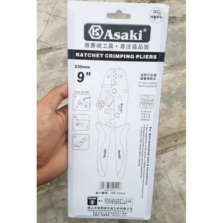 Kìm bấm đầu cos ghim cao cấp ASAKI AK-9122