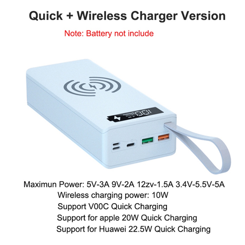 Vỏ Sạc Dự Phòng Không Dây Usb Kép 16x18650 Diy Bền Bỉ Nhiều Màu Sắc