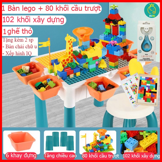 Đồ Chơi Bàn xếp hình lắp ráp LOẠI BÀN TO⚡XẢ HÀNG-FREESHIP⚡Bộ bàn xây dựng xếp hình, 182 chi tiết nhựa abs cao cấp