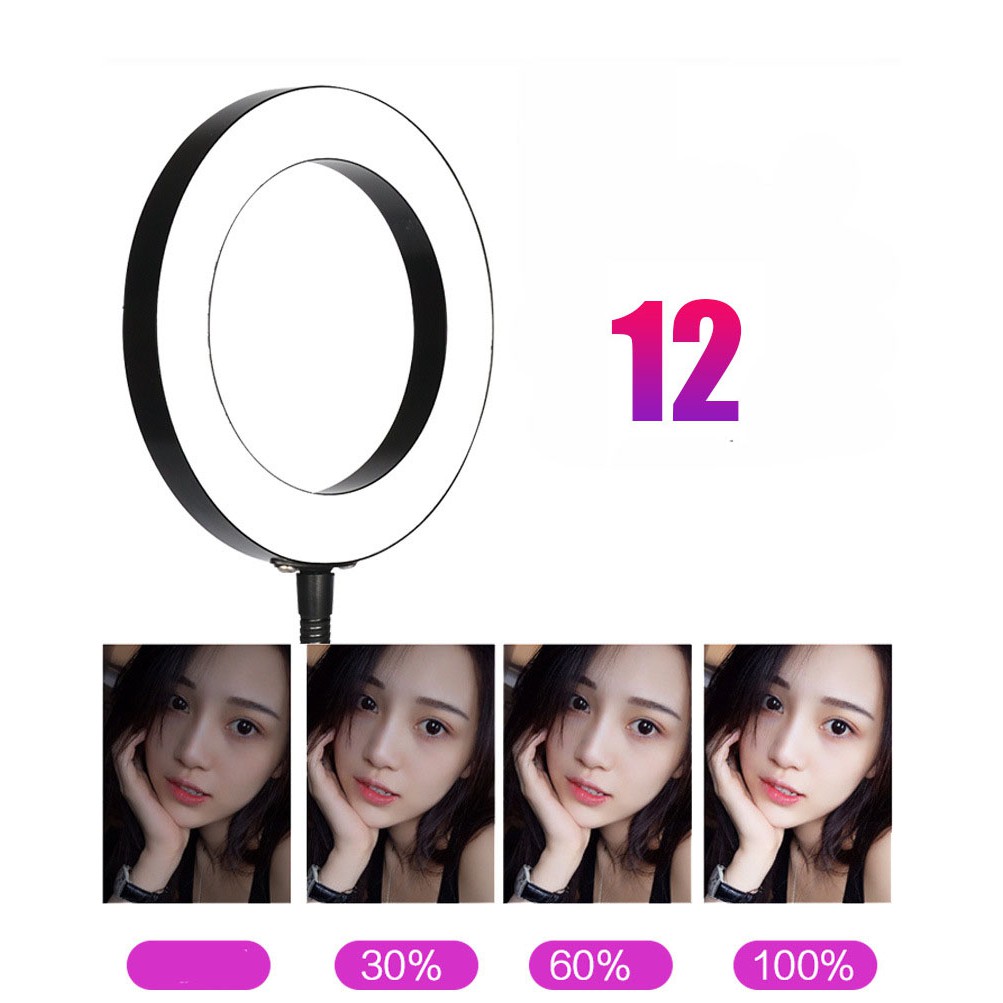 Giá đỡ 2 điện thoại live tream để bàn , Led ring 14cm_RE0341