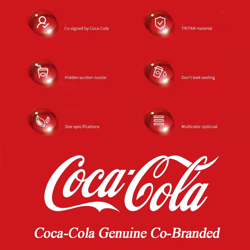 COCA-COLA Bình Nước Có Ống Hút Dung Tích 380ML / 500ML Thiết Kế Nhỏ Gọn Thời Trang
