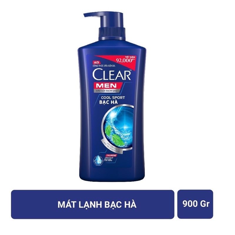 Dầu Gội Clear Men Cool Sport Bạc Hà Sạch Gàu Mát Lạnh 650g