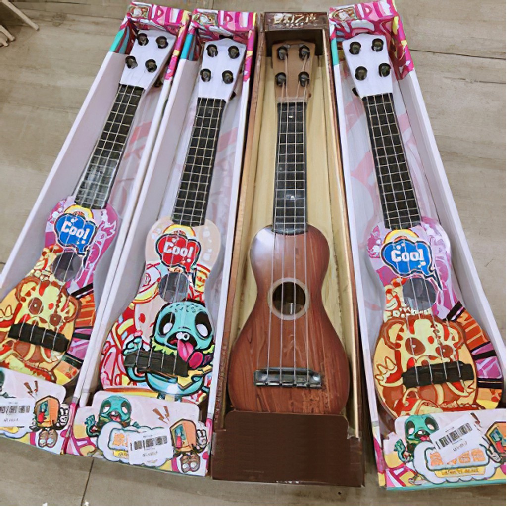 Đàn ukulele cho bé tập nhạc, chất liệu nhựa ABS giả gỗ bền bỉ cứng cáp, đồ chơi phát nhạc trẻ em