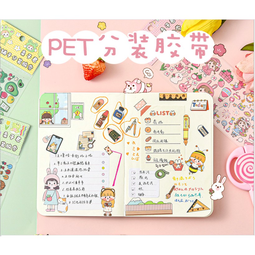 Hình dán Sticker dài nhiều hình 1 tấm - Phụ kiện Hani