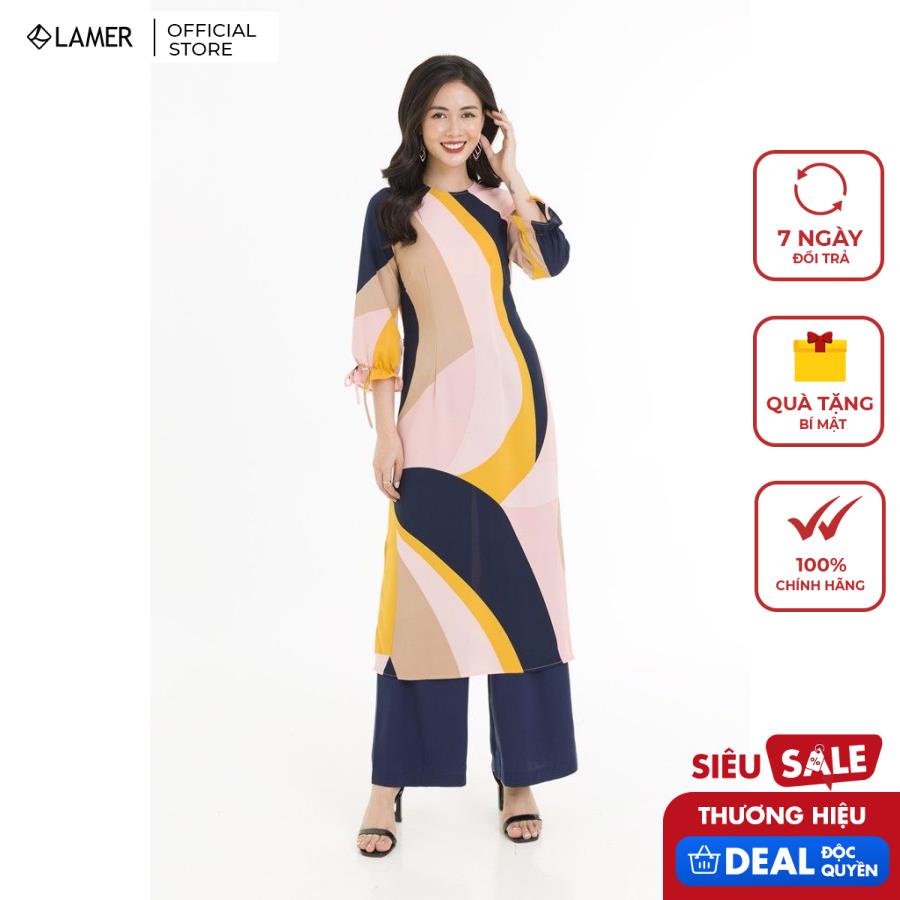 Áo dài cách tân nữ nơ tay LAMER L61A20Q003 (Áo dài không kèm quần)