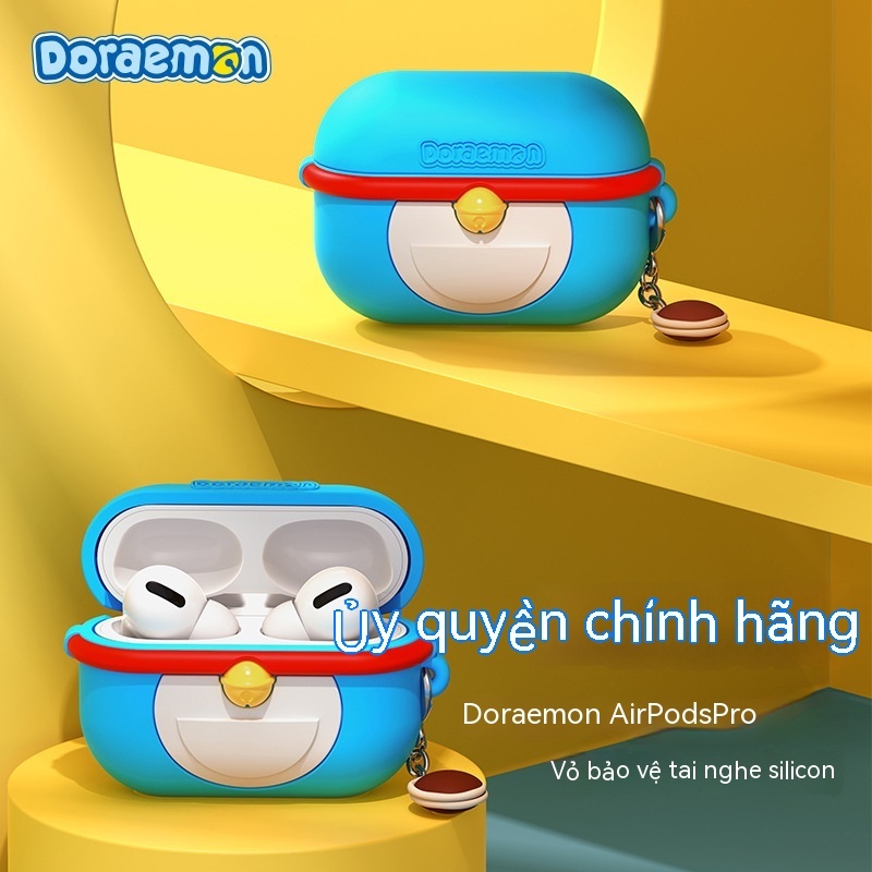 Hộp bảo vệ tai nghe Doraemon Airpods3 / Pro2 chất liệu silicon hoạt hình dễ thương Túi đựng tai nghe chống rơi trường hợp
