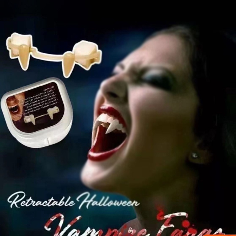 Răng Nanh Giả Ma Cà Rồng Hóa Trang Halloween Mới