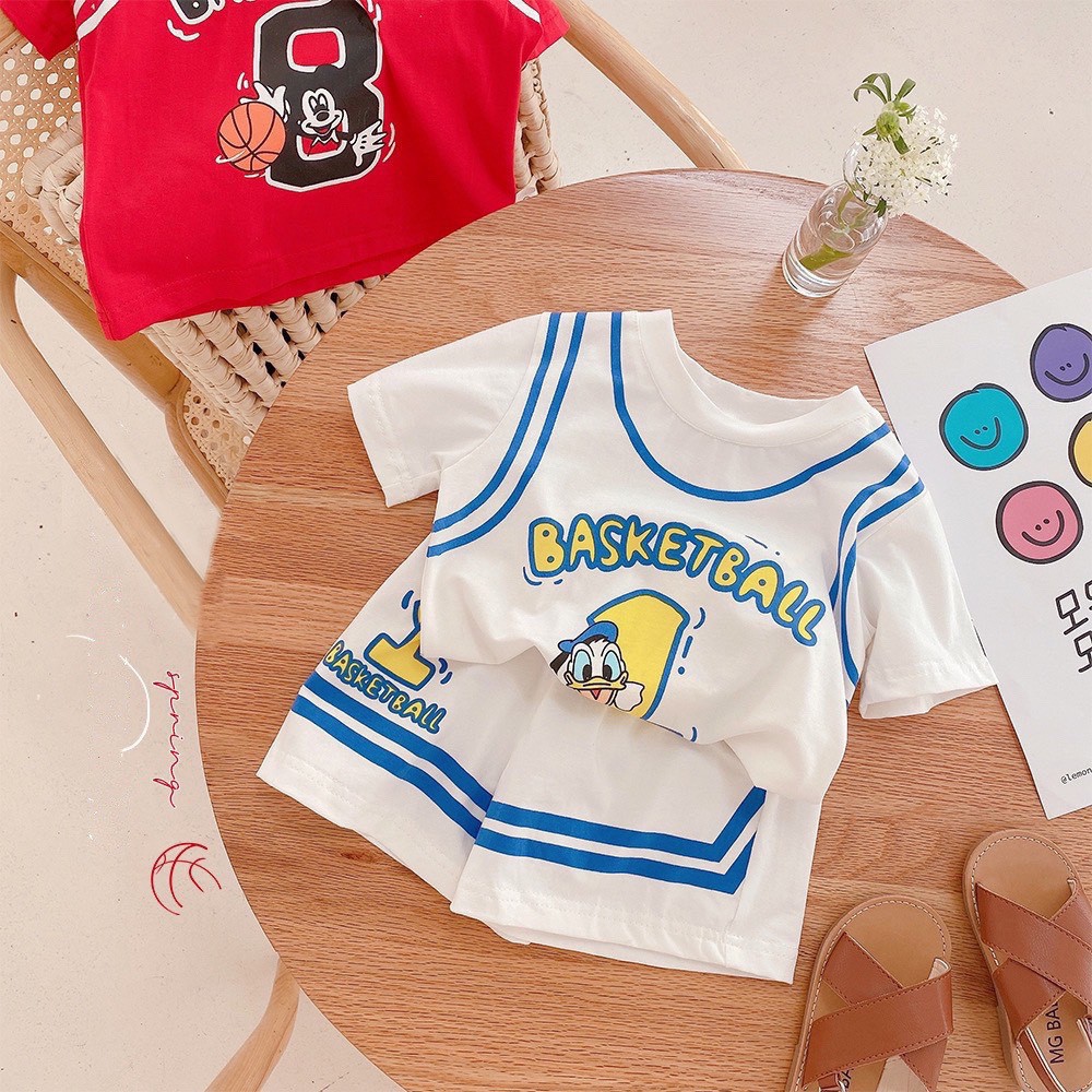 BỘ QUẦN ÁO CỘC TAY BASKETBALL CHO BÉ 8-18Kg