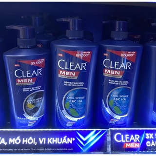 Dầu gội clear men & than hoạt tính 900g