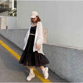 (VNXK RẺ) CHÂN VÁY ULLZANG BA TẦNG💕CHÂN VÁY VON LỤA HOT HIT