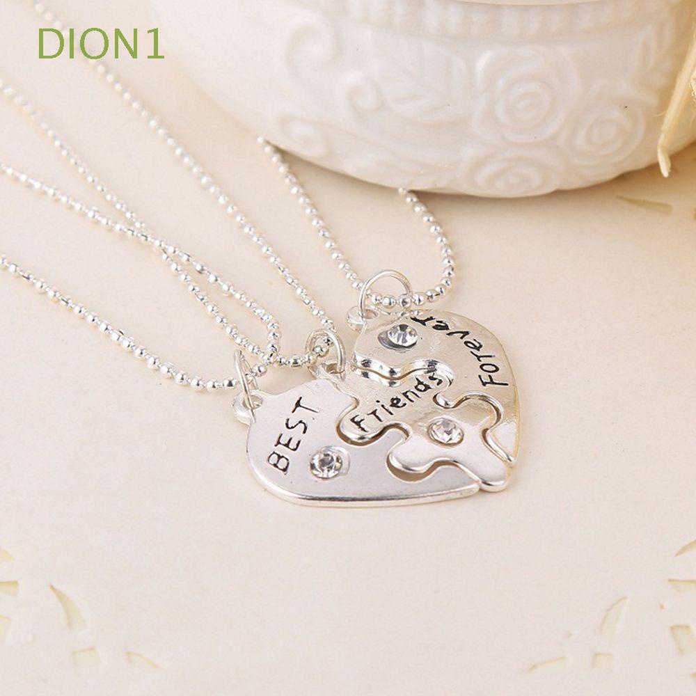 Set 3 dây chuyền ghép hình trái tim họa tiết chữ BEST FRIENDS FOREVER dành cho nhóm bạn thân