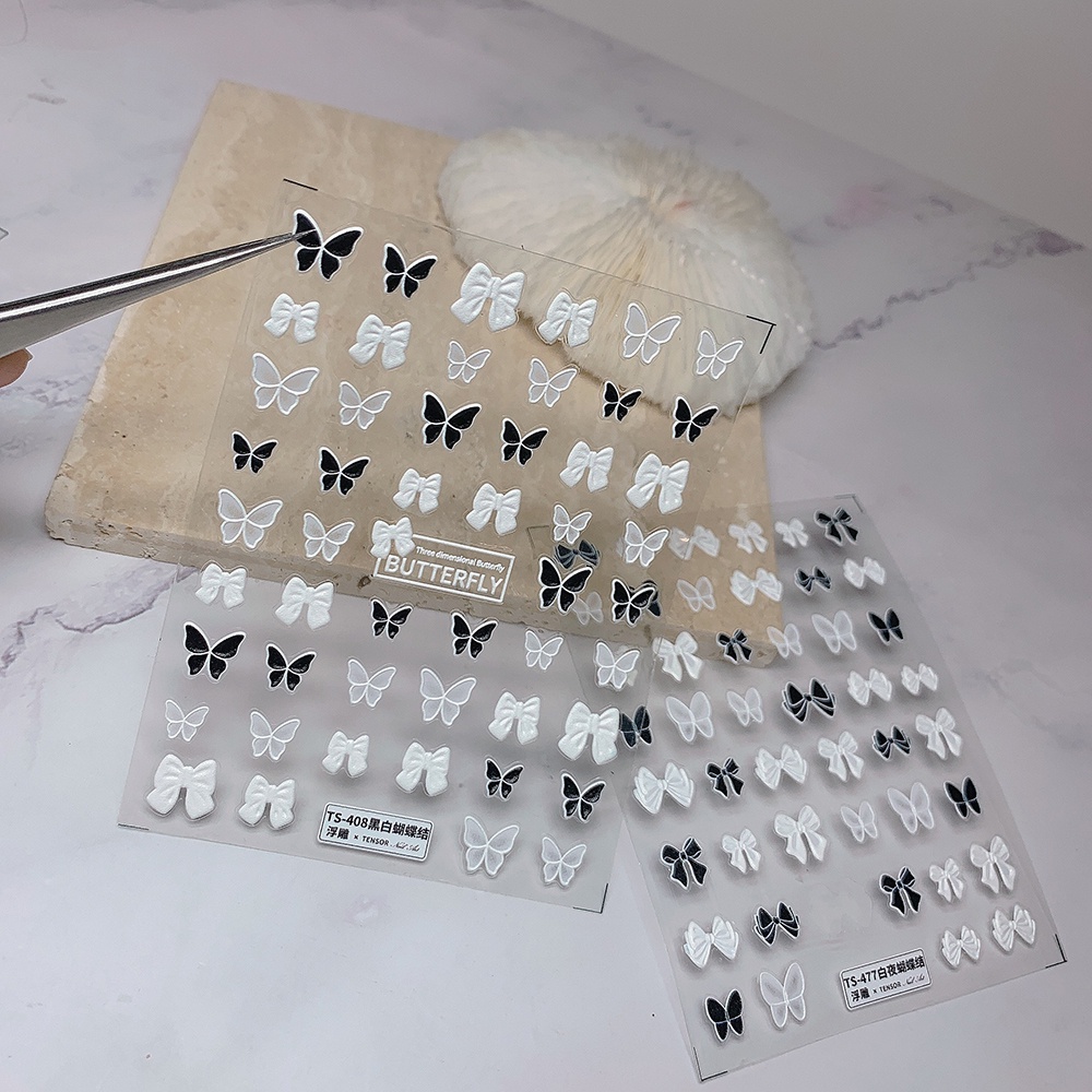 Sticker nail lụa nơ 5D