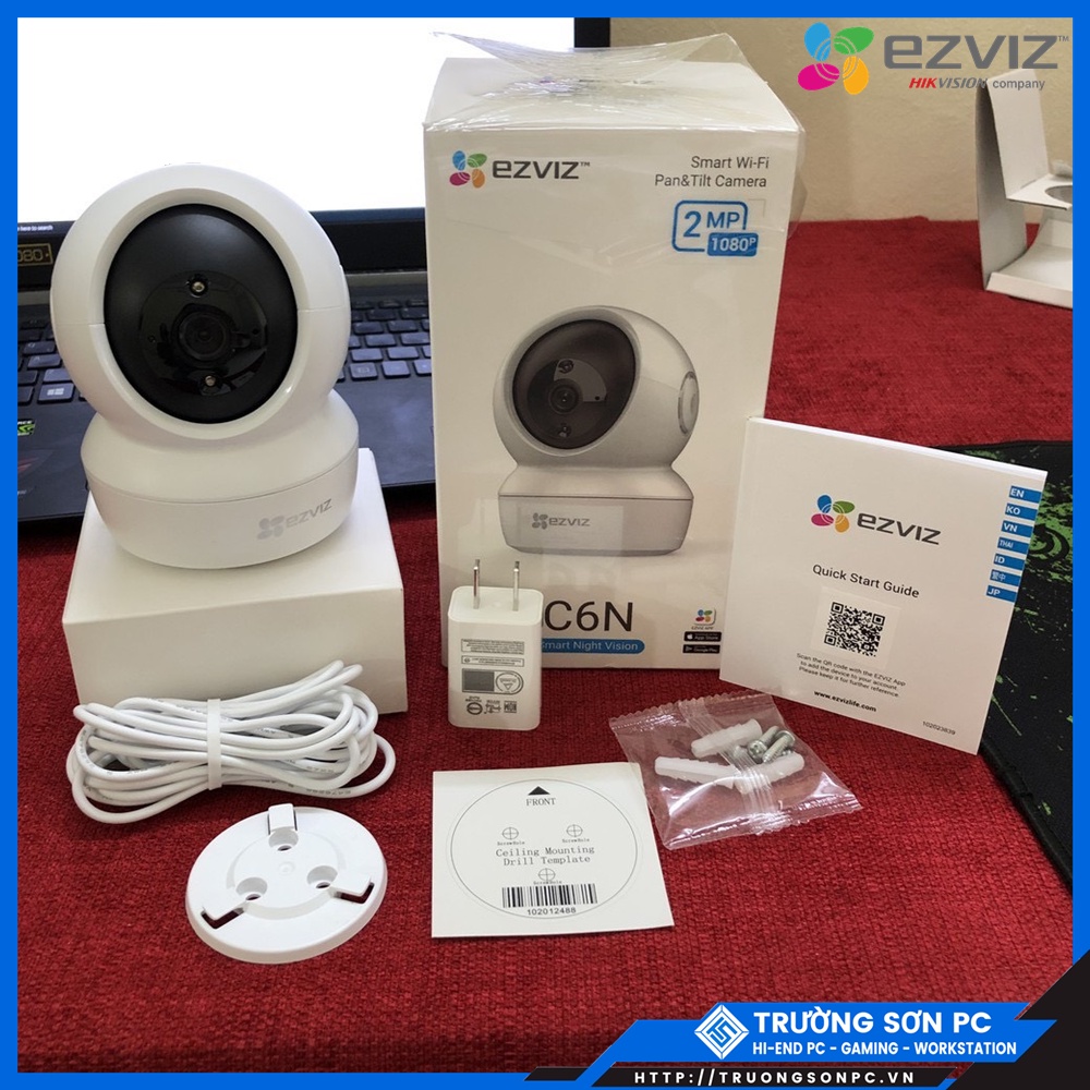 Camera EZVIZ CS-C6N 4MP 2K 1440P/ C6N 2M FULL HD 1080P Kèm Thẻ Lưu Trữ 128Gb | Kết Nối Wifi/ Lan