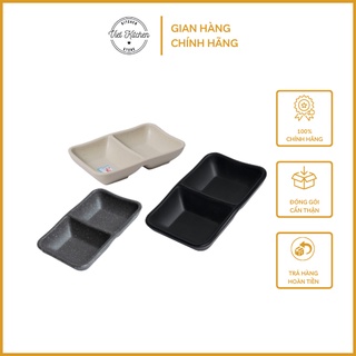 Khay Nước Chấm nhám Melamine VietKitchen Chén nhựa nhám chấm đĩa chấm 2 Ngăn Melamine Dụng Cụ Bàn Ăn Cao Cấp
