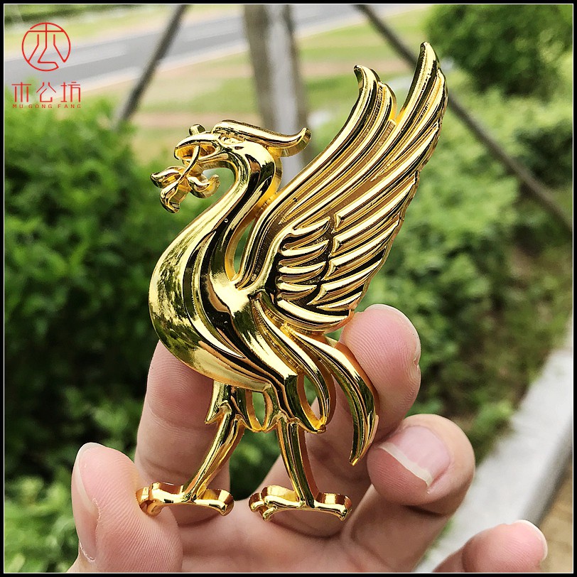 Miếng Dán Trang Trí Xe Hơi Hình Logo Liverpool Team 3d Phản Quang Bằng Kim Loại