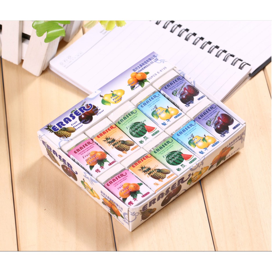 Tẩy bút chì hoa quả E-6135 trắng gôm tẩy học sinh giá rẻ ANKICO