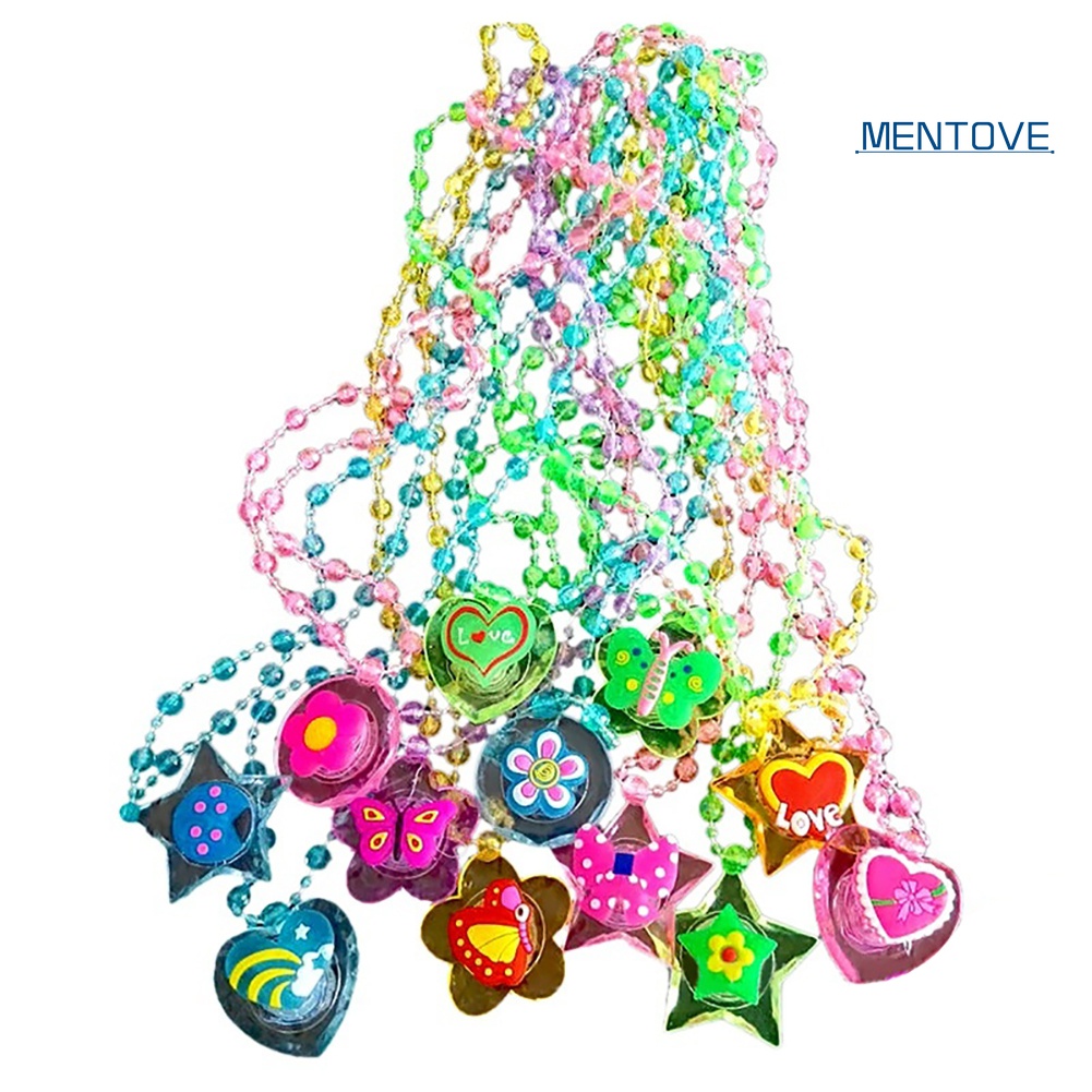 Đồ Chơi Vòng cổ Chuỗi Hạt Hình Hoa / Bướm / Trái Tim Có Đèn Phát Sáng Cho Bé