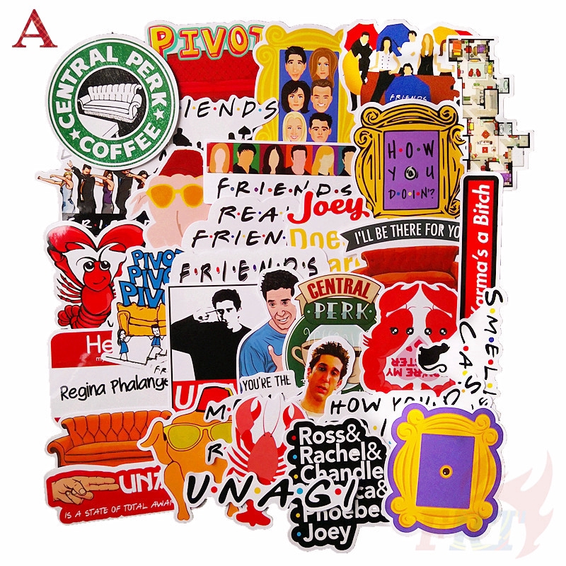 ❉ Friends - Series 02 Hot TV Shows Giấy và decal dán tường ❉1 Set DIY Doodle Decals Stickers（A-34Pcs；B-64Pcs）