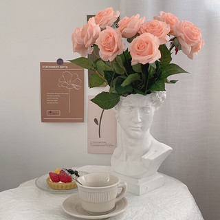 Hoa Hồng Vải Decor Rose Đạo Cụ Chụp Hình và Trang Trí (lẻ 1 cành)