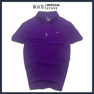 Áo Polo tay lỡ công sở cổ bẻ chất cotton cá sấu co giãn thấm hút mồ hôi trẻ trung, thanh lịch màu tím giản dị - BAVATU.