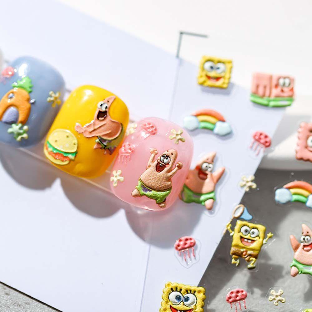 LILYES Miếng Dán Trang Trí Móng Tay 5D Họa Tiết Nàng Tiên Cá Dễ Thương Phong Cách Nhật Bản