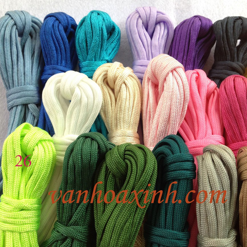 Bó 2.5m Dù paracord size 5mm đan vòng sinh tồn cho nam giới có lõi rút