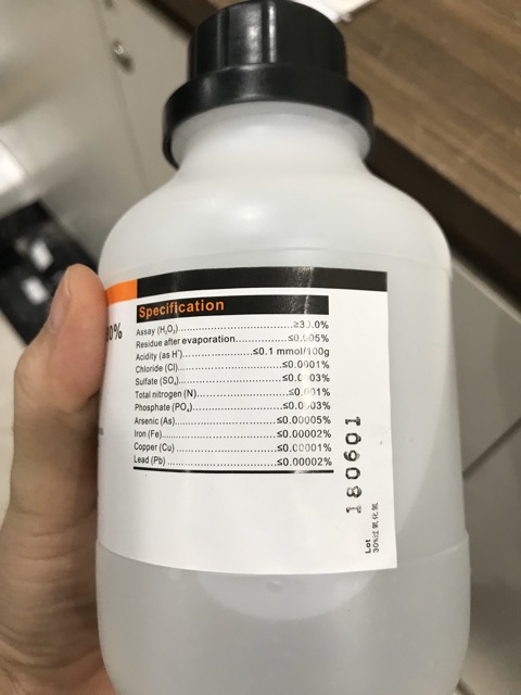 Oxy già 30% H2O2 chai 500ml hydrogen peroxide 30%