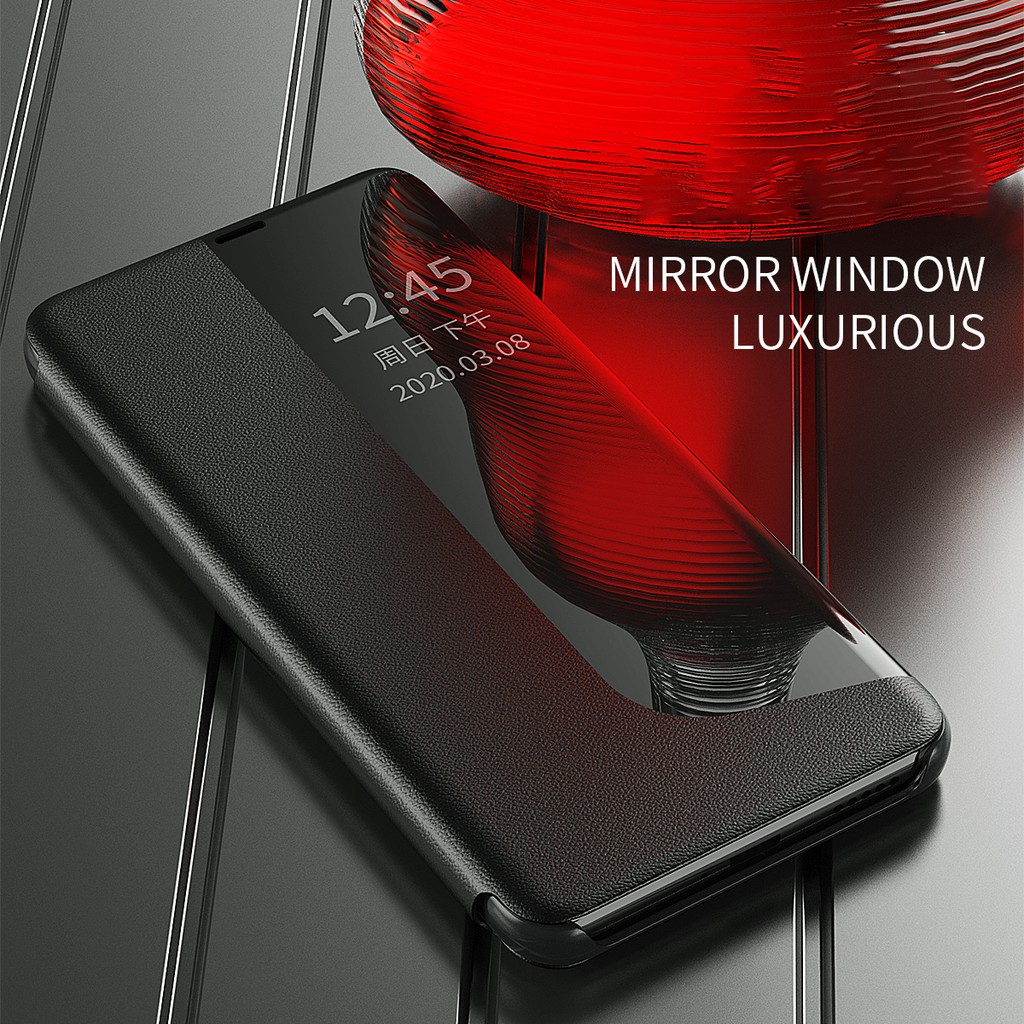 Ốp lưng Smart View Flip Samsung Galaxy S7 EDGE s8 S9 S10 Plus s8 + S9 + S10 Plus S9Plus S8Plus Vỏ điện thoại da hấp phụ từ tính mờ có giá đỡ