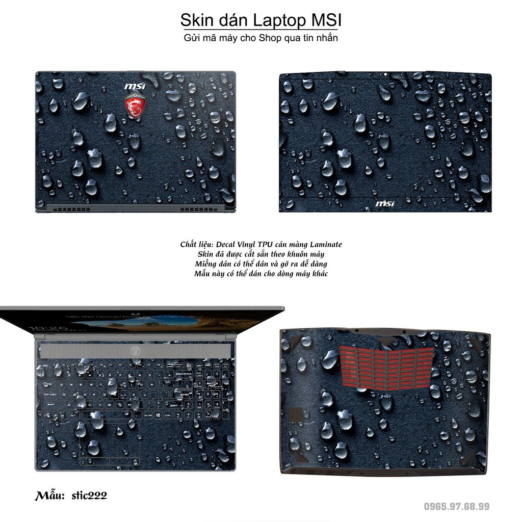 Skin dán Laptop MSI in hình Hoa văn sticker _nhiều mẫu 36 (inbox mã máy cho Shop)