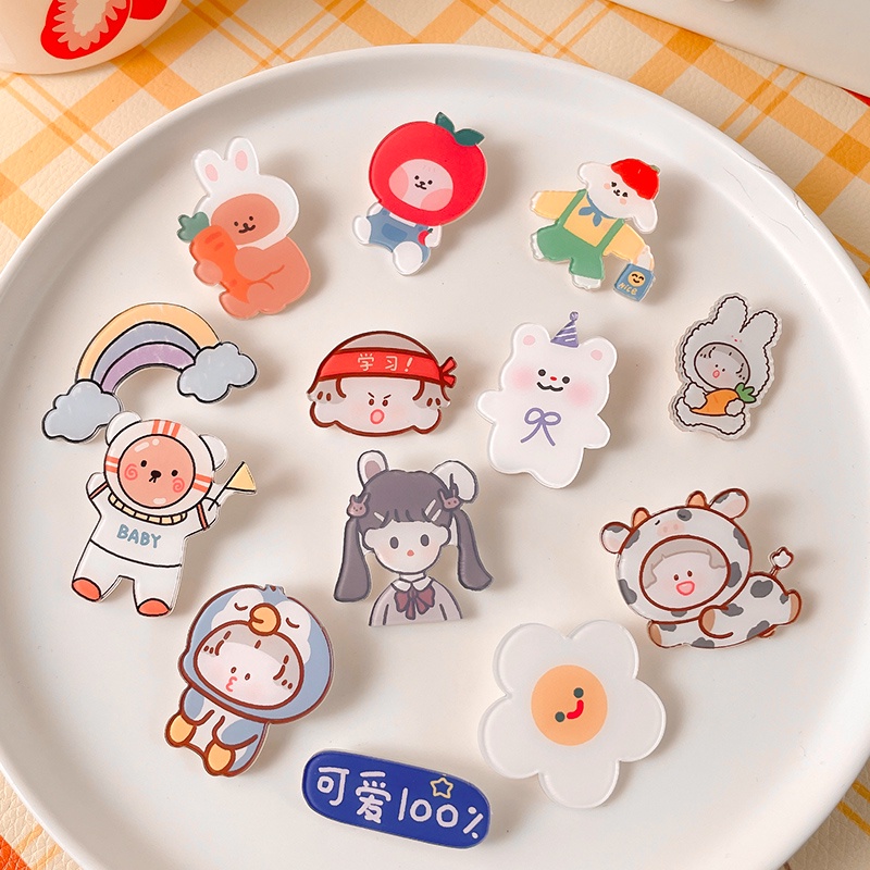 Ghim Cài Áo Hình Gấu Hoạt Hình Dễ Thương