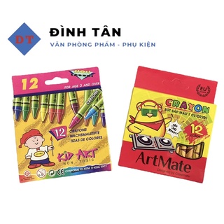 Bút sáp 12 màu art mate an toàn cho bé - bút sáp nhiều màu sắc