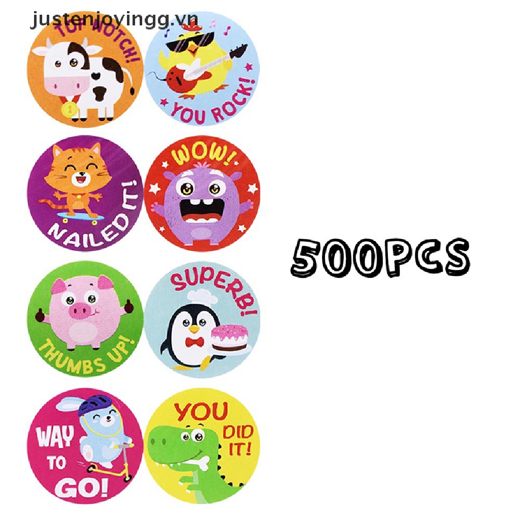 Bộ 500 Miếng Dán Trang Trí Chống Thấm Nước Hình Động Vật Hoạt Hình