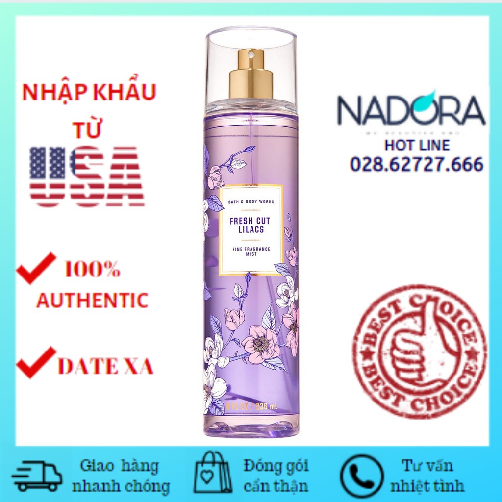 Xịt Thơm Toàn Thân Bath And Body Works - Fresh Cut Lilacs Body Mist