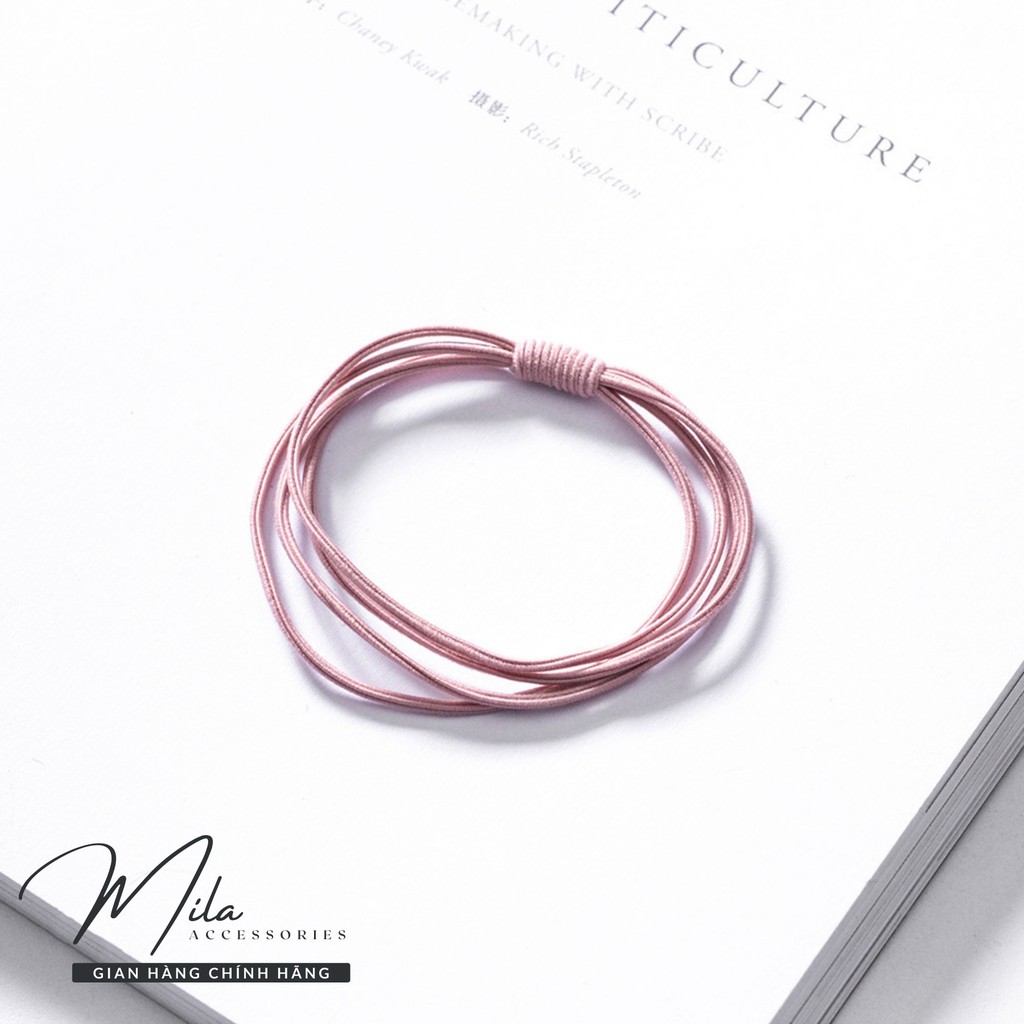 Dây buộc tóc vải hàn quốc cute MILA D104 ❤️SIÊU DỄ THƯƠNG❤️ với 4 dây co giãn siêu bền Mila Accessories