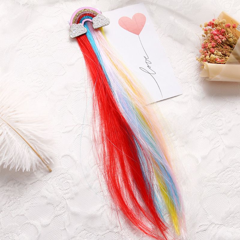 Haha Kẹp Tóc Công Chúa Dài Tua Rua Hình Đám Mây Cầu Vồng Mới Cho Bé Gái G