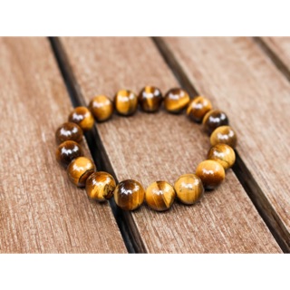 Vòng tay đá mắt hổ vàng nâu cho mệnh thổ và mệnh kim