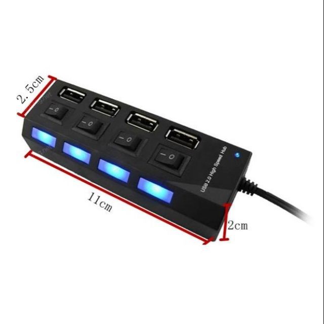 HUB CHIA 4 CỔNG USB CÓ CÔNG TẮC RIÊNG MỖI CỔNG - MRPHUKIEN