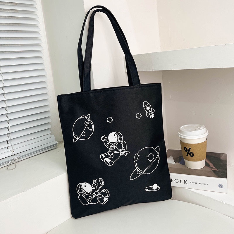 Túi Xách Canvas Cỡ Lớn In Họa Tiết Hoạt Hình Nhật Bản Thời Trang Cho Nữ