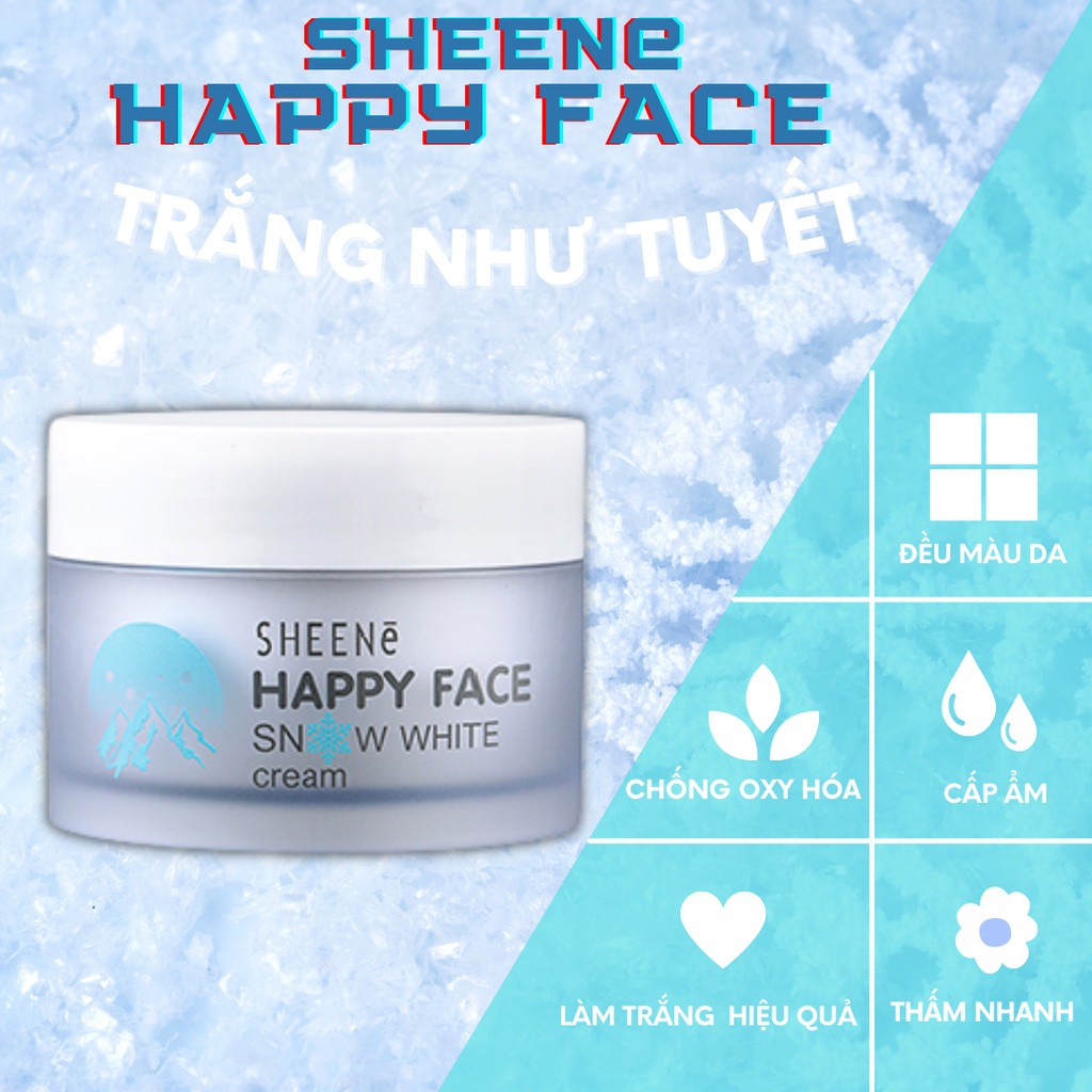 Kem dưỡng trắng da SHEENe Happy Face Snow White (50Gr)