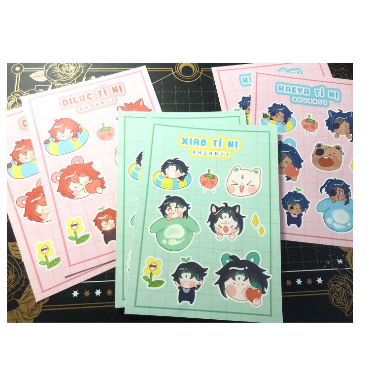 Sticker Sheet Genshin Impact Baby, Emotes, Tí Nị - Artist Hunmyi
