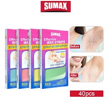Sáp wax lông SUMAX Tẩy lông mặt vùng nhỏ tẩy lông chuyên nghiệp 40 miếng 100g