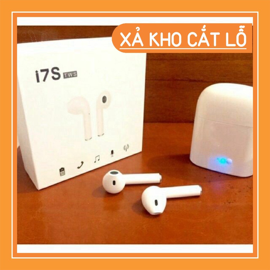 Bộ Tai Nghe Bluetooth I7s TWS Chất Lượng Cao nghe cả 2 bên tai dùng cho mọi điện thoại và máy tính bảng - màu ngẫu nhiên