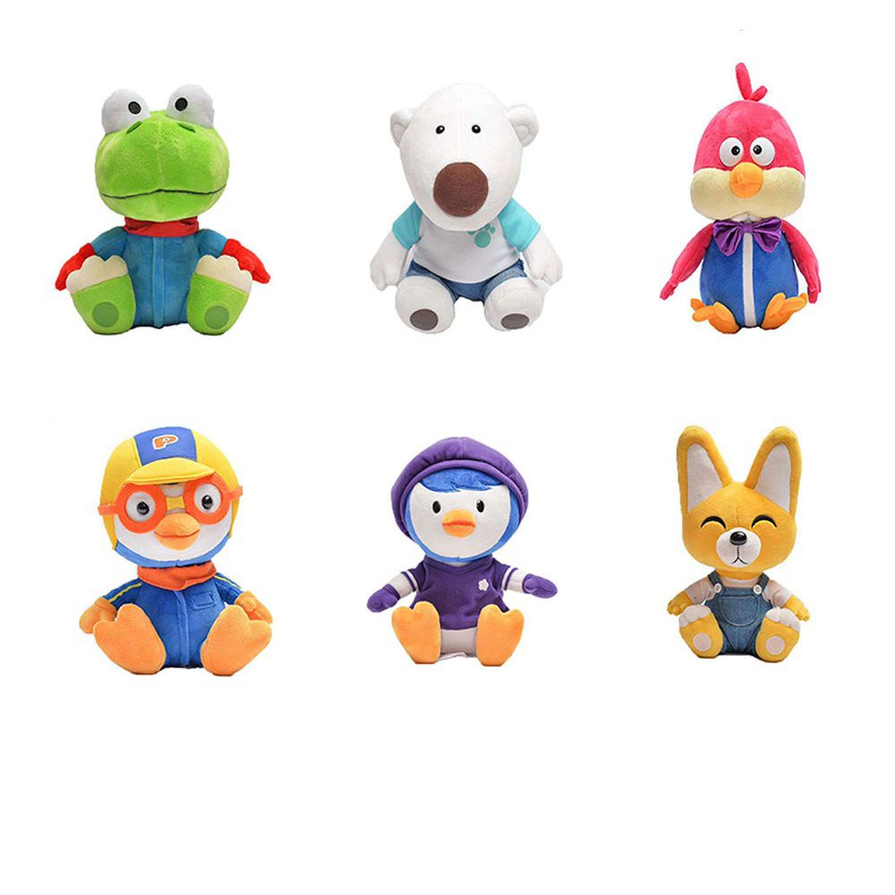 Đồ chơi búp bê nhồi bông Pororo Little Penguin Petty Eddy Crong Loopy Poby Hàn Quốc 13/23cm