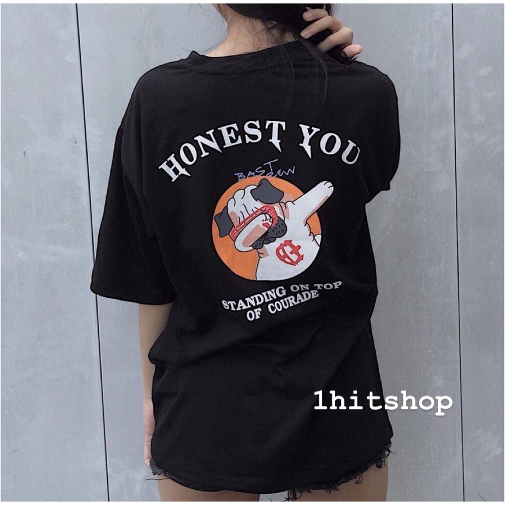 Áo thun HONEST YOU ĐEN Ulzzang UNISEX 1hitshop