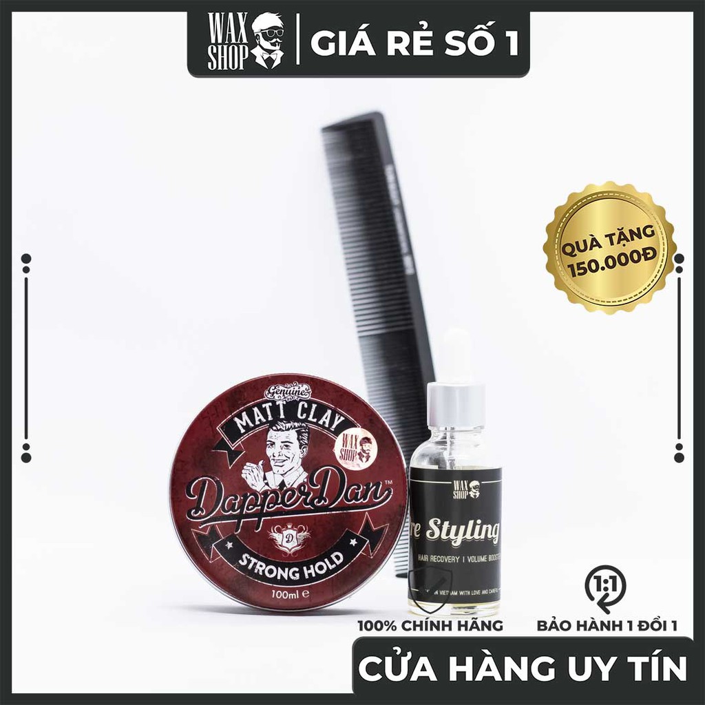 Sáp Vuốt Tóc Dapper Dan Matt Clay ⚡ [Chính Hãng] ⚡ Siêu Giữ Nếp Tóc tới 24 Tiếng, Tặng Kèm Pre-Styling Oil và Lược Sấy