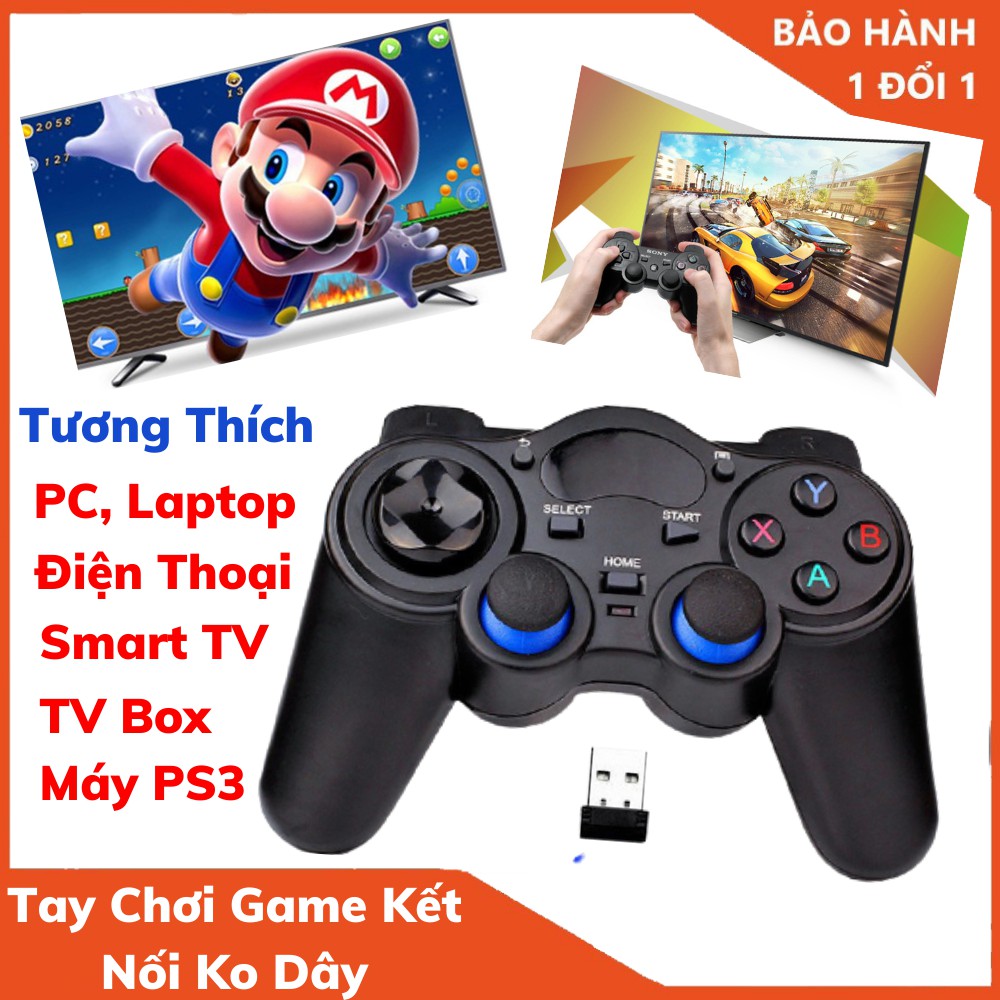 Tay cầm chơi game không dây USB Bluetooth 2.4G Tay chơi Game PC / Laptop / Điện Thoại / TV Android / TV Box