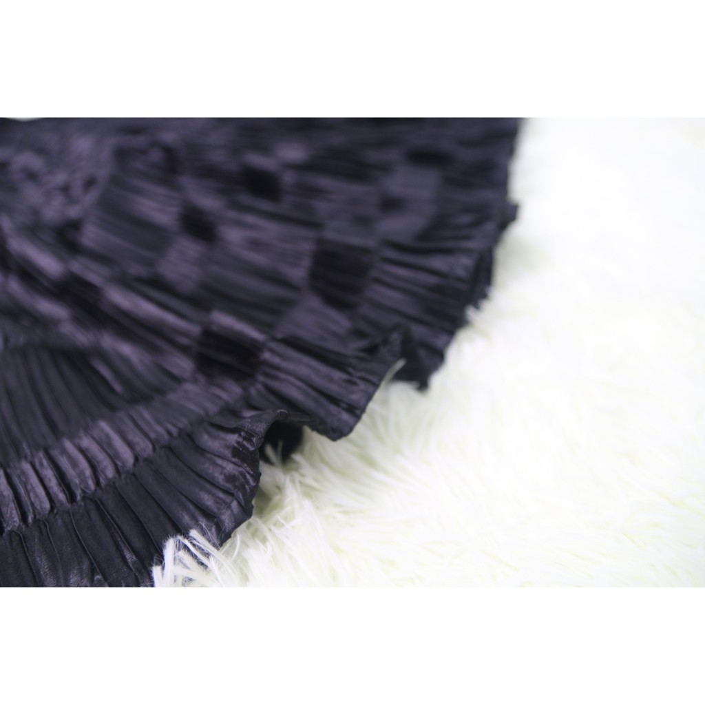 Phong cách PHÁP, Chân váy Behemian dập ly satin lụa | BigBuy360 - bigbuy360.vn